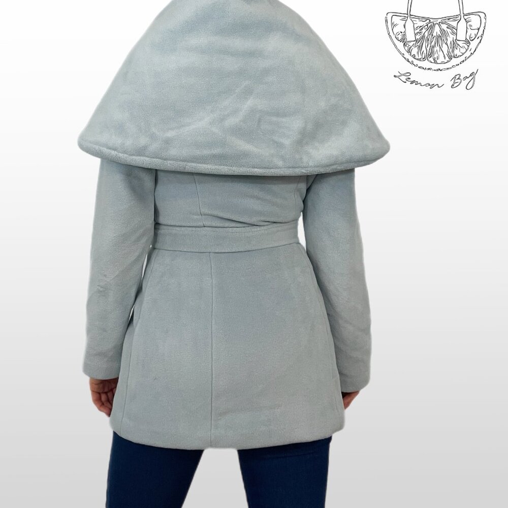 One of a Kind Exclusive/ Winter Fall Hooded Fitted Coat / Color Baby Blue/Size S - Picture 4 of 12